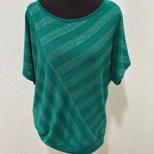 Bwear Teal and Silver Striped Top